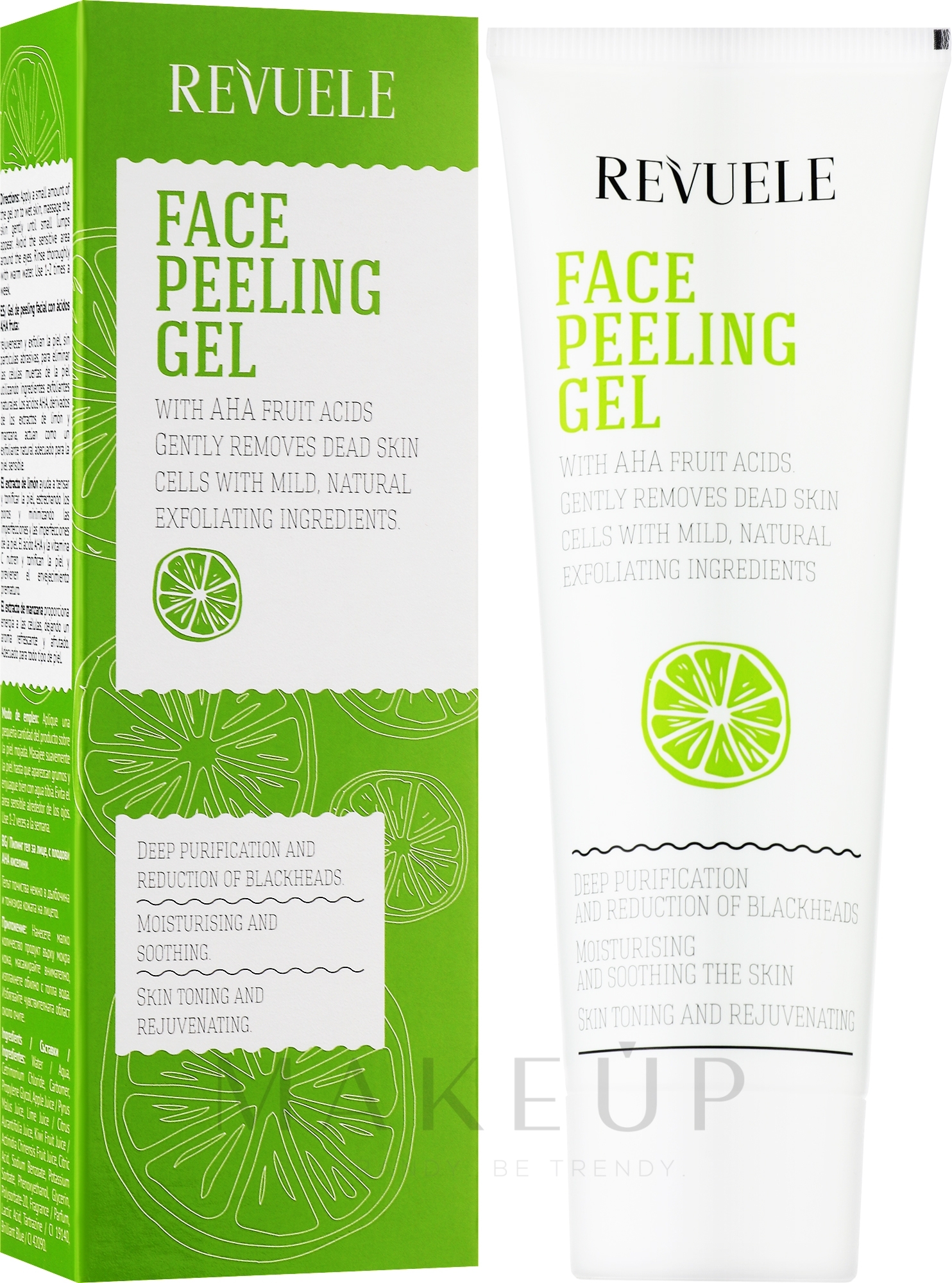 Feuchtigkeitsspendendes und beruhigendes Gesichtspeeling-Gel mit Aha-Fruchtsäuren - Revuele Face Peeling Gel with AHA Fruit Acids — Bild 80 ml