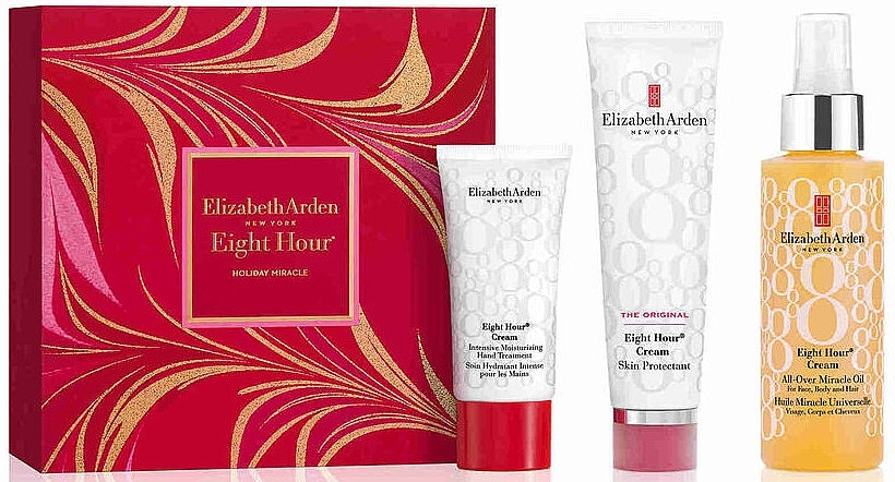 Haar- und Körperpflegeset - Elizabeth Arden Eight Hour Miracle Oil Set (Körpercreme 50ml + Haarcreme 30ml + Körperöl 100ml) — Bild N1