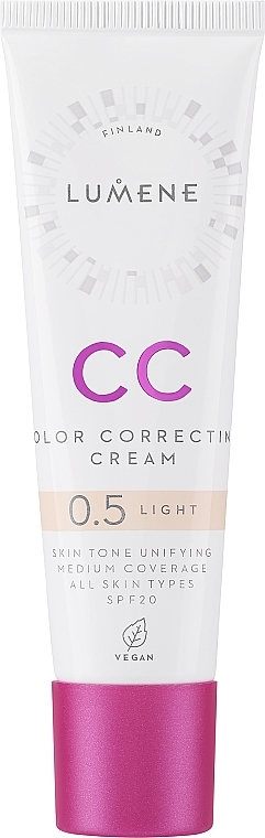 CC Creme mit arktischem Moltebeerenextrakt, Quellwasser und Preiselbeersamenöl LSF 20 - Lumene CC Color Correcting Cream — Bild N1