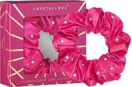 Düfte, Parfümerie und Kosmetik Haargummi aus Seide mit Kristallen rosa - Crystallove Silk Hair Elastic With Crystals Hot Pink