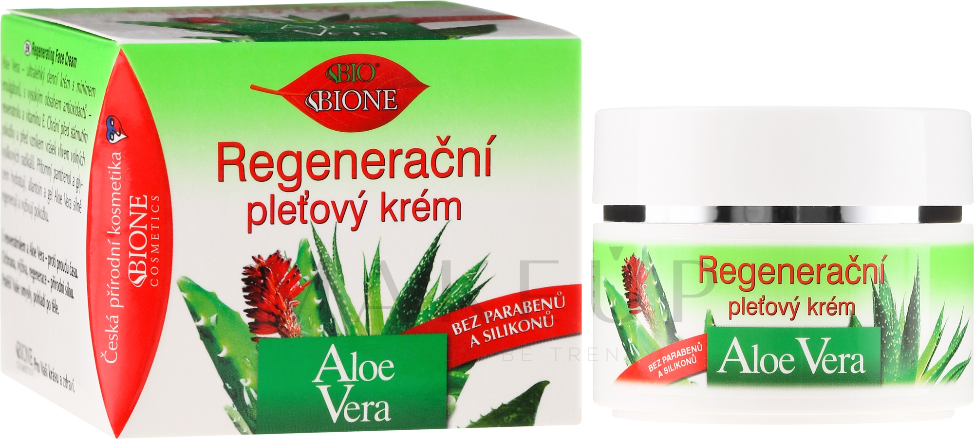 Regenerierende Gesichtscreme mit Aloe Vera - Bione Cosmetics Aloe Vera Regenerative Facial Cream — Bild 51 ml