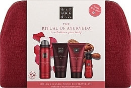 Haarpflegeset - Rituals The Ritual of Ayurveda Hair & Body Gift Set (Shampoo 70ml + Conditioner 70ml + Duschgel 50ml + Körperöl 30ml + Kosmetiktasche) — Bild N1