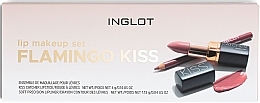 Düfte, Parfümerie und Kosmetik Set - Inglot Lip Makeup Set Flamingo Kiss (lipstick/4g + lipliner/1.13g)