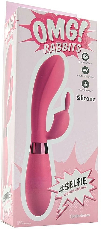 Hase-Vibrator für Frauen rosa - PipeDream OMG! Rabbits #Selfie Silicone Vibrator Pink — Bild N1
