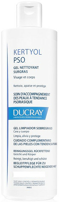 Körper- und Kopfhaut-Waschgel für zu Psoriasis neigende Haut - Ducray Kertyol P.S.O. Gel Nettoyant Surgras — Bild N1