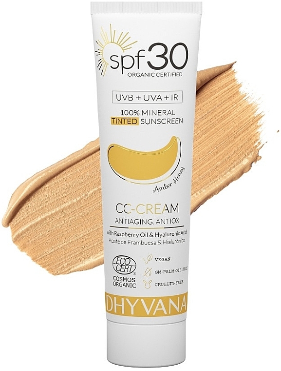 Sonnenschutz CC-Creme SPF30 - Dhyvana Raspberrry Oil & Hyaluronic Acid CC-Cream — Bild N1