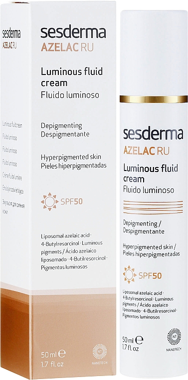 Aufhellendes Gesichtsfluid gegen Hyperpigmentierung - SesDerma Laboratories Azelac Luminous Fluid Cream — Bild N1