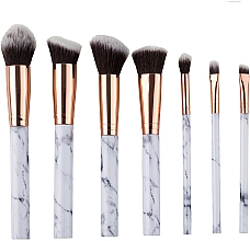 Make-up Pinselset mit Kosmetiktasche Marmor 7 St. - Zoe Ayla Cosmetics Makeup Brush Set — Bild N2