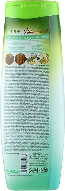 Shampoo-Conditioner für fettiges Haar - L'Ode Natural Secrets Shampoo 2 In 1 Conditioner Aloe & Propolis — Bild N2