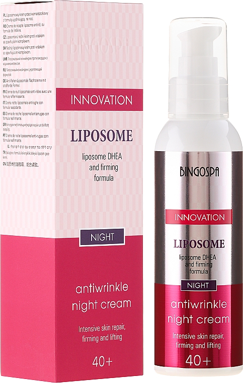 Anti-Flaten liposomale Nachtcreme 40+ - BingoSpa Liposome Antiwrinkle Night Cream 40+ — Bild N1