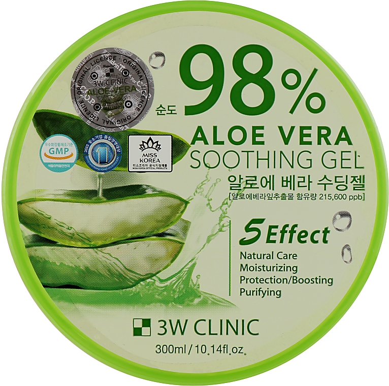 Beruhigendes Gel mit Aloe 98% - 3W Clinic Aloe Vera Soothing Gel — Bild N1