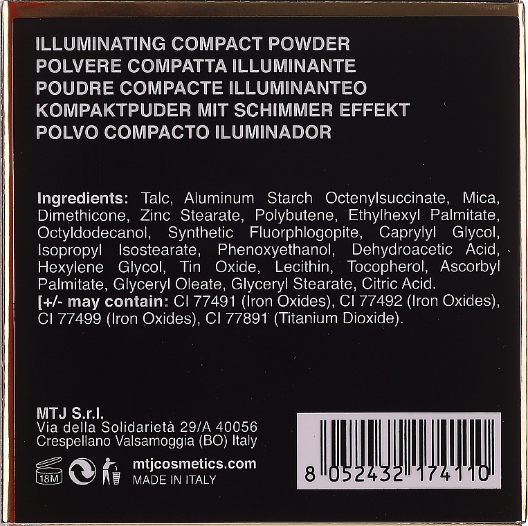 Aufhellender Kompaktpuder für das Gesicht - MTJ Cosmetics Illuminating Compact Powder — Bild N2