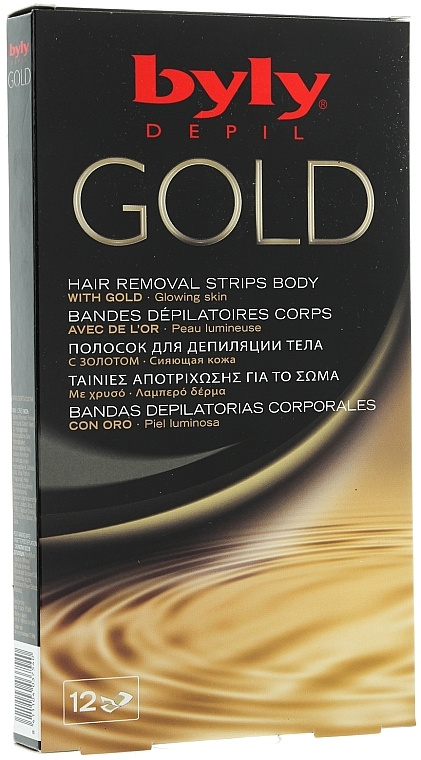 Wachsstreifen zur Körperenthaarung mit Goldpartikeln - Byly Depil Gold Hair Removal Strips Body