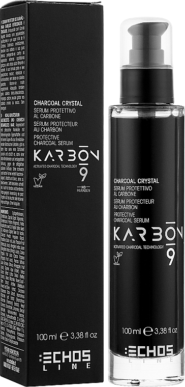 Schützendes Haarserum mit Aktivkohle und botanischen Extrakten - Echosline 9 Charcoal Crystal — Bild N2