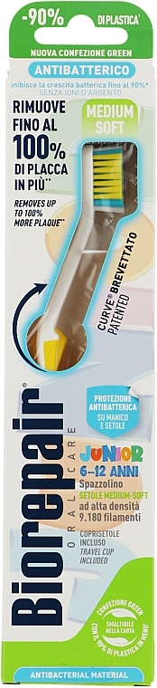 Kinderzahnbürste 6-12 Jahre mittel weiß-gelb - Biorepair Curve Oral Care Pro — Bild N1