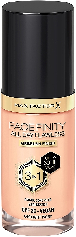 3in1 Primer, Concealer & Foundation LSF 20 - Max Factor Facefinity All Day Flawless 3-in-1 Foundation SPF 20 — Bild N1