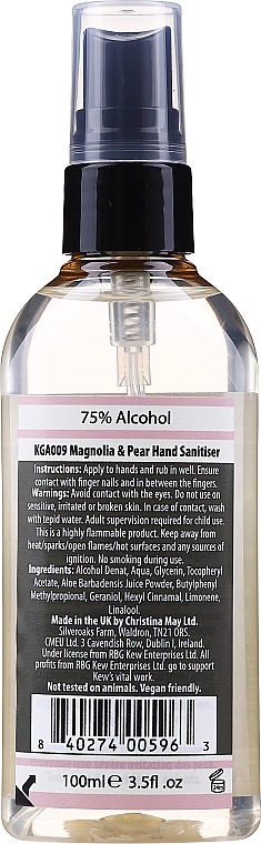 Händedesinfektionsmittel mit Magnolie und Birne - Royal Botanic Gardens Kew Magnolia & Pear Hand Sanitiser — Bild N2