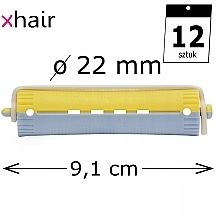 Düfte, Parfümerie und Kosmetik Dauerwellwickler d22 mm gelb-blau 12 St. - Xhair
