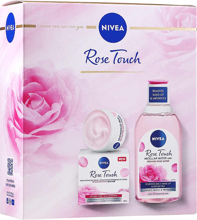 Gesichtspflegeset - Nivea Rose Beauty (Gesichtscreme 50ml + Mizellenwasser 400ml) — Bild N1