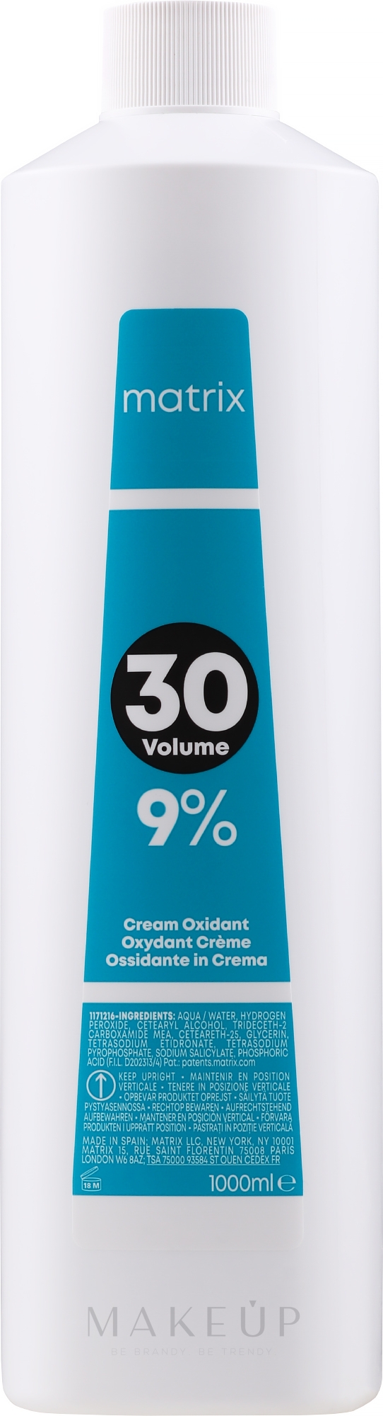 Creme-Oxidationsmittel 9% - Matrix Cream Developer 30 Vol. 9 %  — Foto 1000 ml