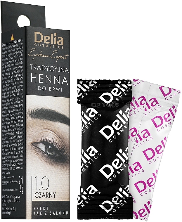 Henna für Augenbrauen schwarz - Delia Brow Dye Henna Traditional Black