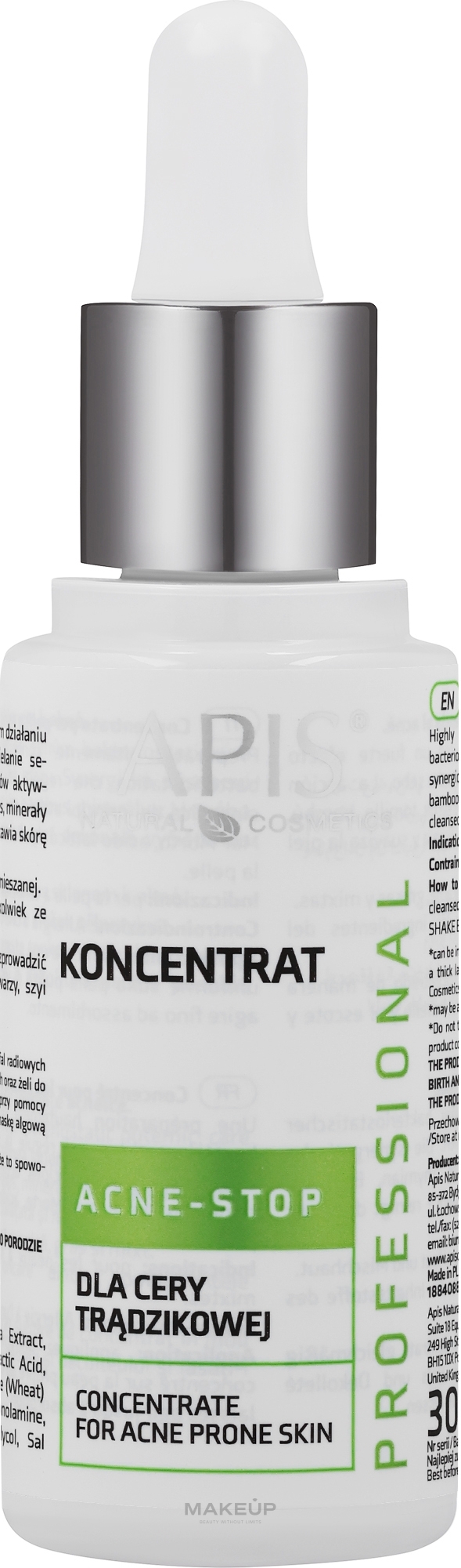 Gesichtskonzentrat für Problemhaut - APIS Professional Concentrate For Acne Skin — Bild 30 ml