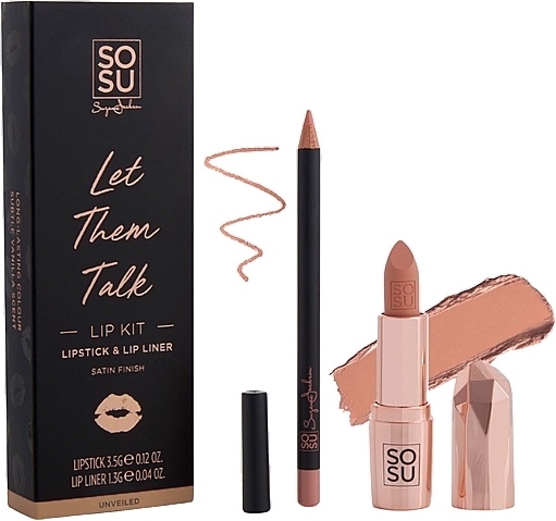 Sosu by SJ Let Them Talk Unveiled Lip Kit (Lippenstift 3,5g + Lippenkonturenstift 1,35g) - Lippen-Make-up Set — Bild N1