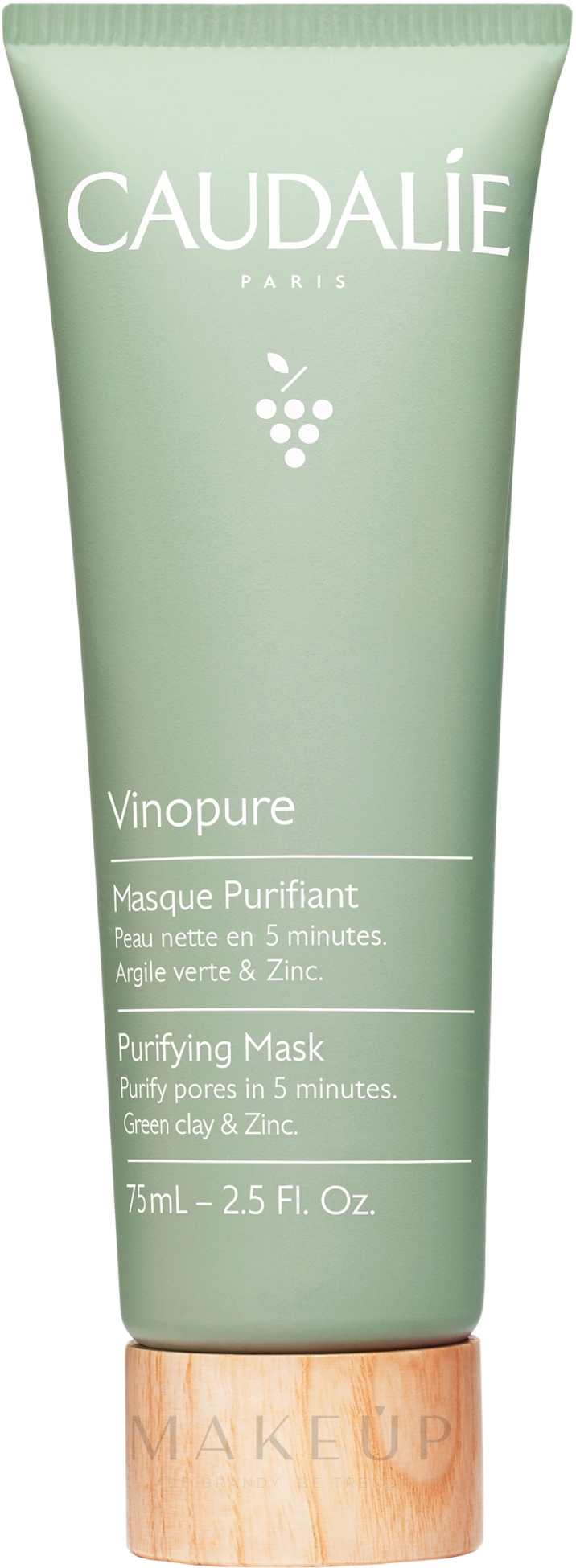 Reinigende Gesichtsmaske mit grünem Ton und Zink - Caudalie Vinopure Purifying Mask — Bild 75 ml