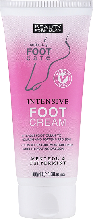 Intensiv feuchtigkeitsspendende Fußcreme mit Menthol und Pfefferminze - Beauty Formulas Softening Intensive Foot Cream Menthol & Peppermint