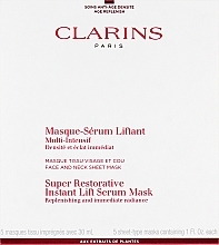 Vliesmaske mit Glättungs- und Auffüllungseffekt für Gesicht und Hals - Clarins Restorative Instant Lift Serum Mask — Bild N1