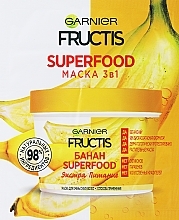 GESCHENK! 3in1 Pflegende Maske mit Bananen für trockenes und sehr trockenes Haar - Garnier Fructis Superfood Mask (Probe)  — Bild N1