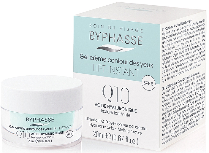 Augenkonturcreme gegen Falten und Schwellungen mit Hyaluronsäure - Byphasse Lift Instant Eyes Gel Cream Q10