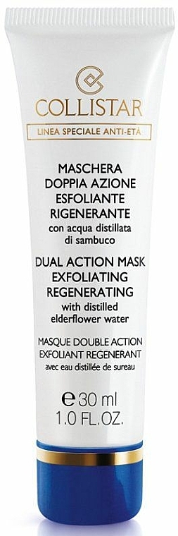 Regenerierende Gesichtsmaske mit Holunderwasser - Collistar Dual Action Mask Exfoliating Regenerating