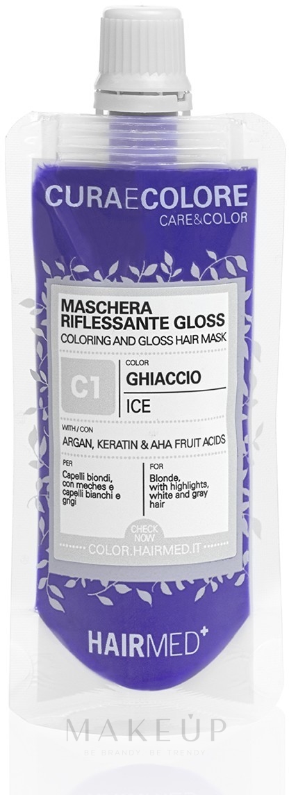 Pflegende Tönungsmaske für mehr Haarglanz 40 ml - Hairmed Coloring And Gloss Hair Mask — Bild C1 - Ice