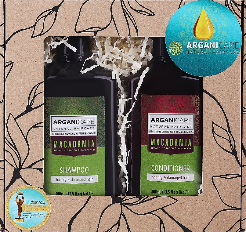 Haarpflegeset - Arganicare Macadamia (Shampoo 400ml + Conditioner 400ml) — Bild N1