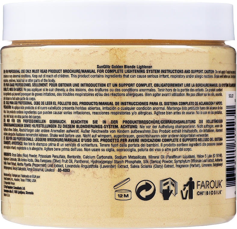 Ammoniakfreies Aufhellpulver für die Haare Goldblond - SunGlitz Powder Lighteners — Bild N2