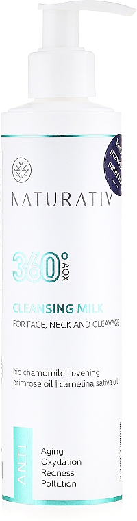 Reinigungsmilch für Gesicht und Hals mit Kamille und Primelöl - Naturativ 360° AOX Cleansing Milk — Bild N1