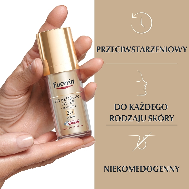 Anti-Aging Gesichtsserum mit Hyaluronsäure gegen Altersflecken für mehr Hautelastizität für reife Haut - Eucerin Hyaluron-Filler + Elasticity Anti-Age 3D Serum — Bild N4