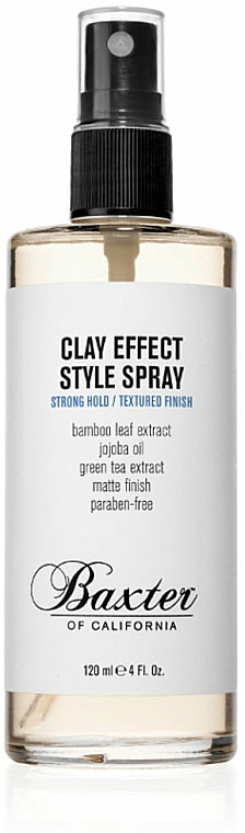 Haarstylingspray für einen matten Look und festen Halt mit Jojobaöl, Grüntee- und Bambusextrakt - Baxter of California Clay Effect Style Spray — Bild N1