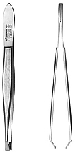 Gebogene Pinzette 9 cm - Nippes Solingen Tweezer 9R  — Bild N1