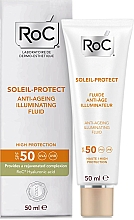 Düfte, Parfümerie und Kosmetik Aufhellendes Anti-Aging Sonnenschutzfluid für das Gesicht SPF 50 - RoC Soleil Protect Anti-Ageing Illuminating Fluid SPF50
