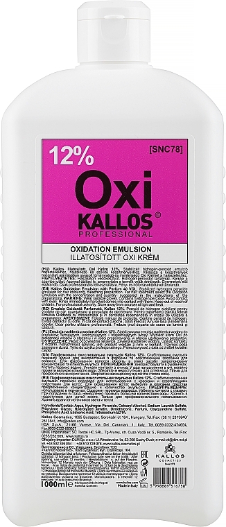Oxidationsmittel 12% - Kallos Cosmetics OXI Oxidation Emulsion With Parfum — Bild N2