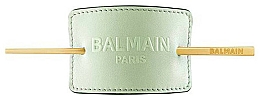 Haarspange - Balmain Paris Hair Couture Pastel Green Embossed Hair Barrette SS20 — Bild N1