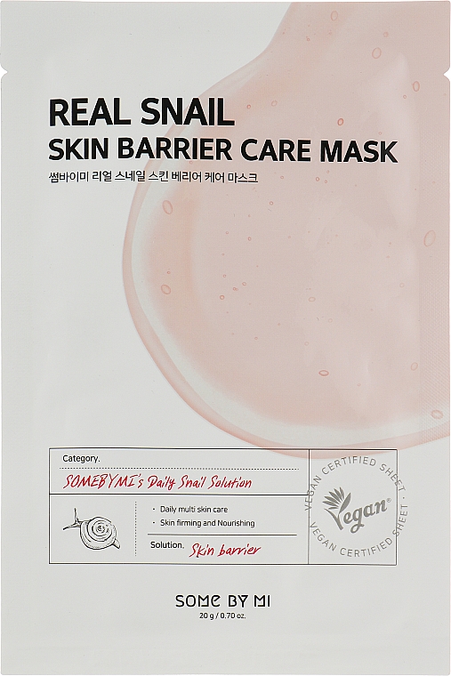 Gesichtsmaske mit Schneckenschleim - Some By Mi Real Snail Skin Barrier Care Mask — Bild N1