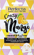 Düfte, Parfümerie und Kosmetik Intensiv glättende und aufhellende Tuchmaske für das Gesicht mit AHA-Fruchtsäuren und Mango - Perfecta Crazy Mango Smooth & Glow
