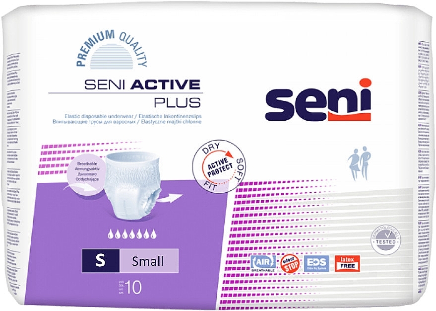 Saugfähige Windelhose für Erwachsene S 55-85 cm 10 St. - Seni Active Plus Small  — Bild N1