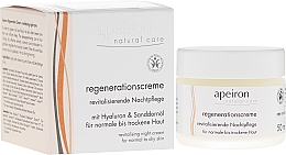 Düfte, Parfümerie und Kosmetik Revitalisierende Nachtpflege für normale bis trockene Haut - Apeiron Night Regeneration Cream