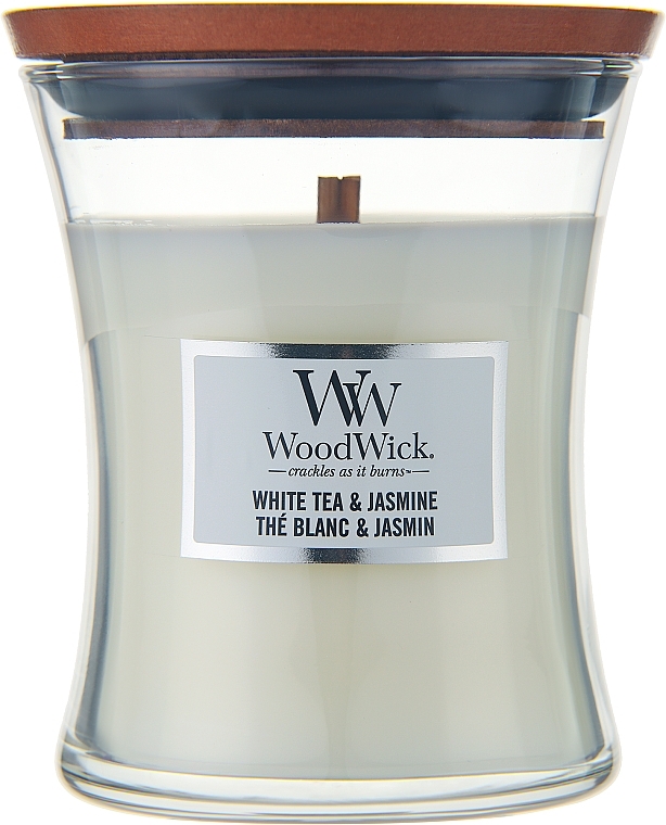 Duftkerze im Glas White Tea & Jasmine - WoodWick Hourglass Candle White Tea & Jasmine — Bild N1