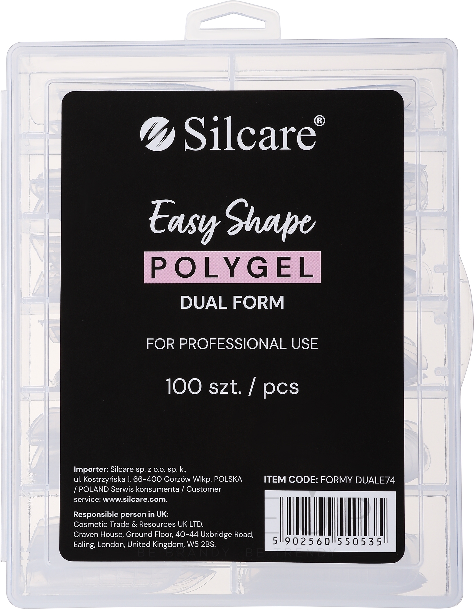 Wiederverwendbare Nagelverlängerungsspitzen - Silcare Easy Shape Polygel Dual Form — Bild 100 St.