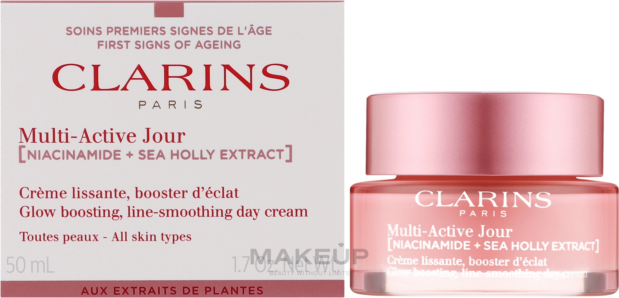 Tagescreme für alle Hauttypen - Clarins Multi-Active Jour Niacinamide+Sea Holly Extract Glow Boosting Line-Smoothing Day Cream — Bild 50 ml